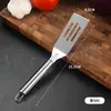 Pala de Cocina de Acero Inoxidable Pala para Bistec Pala para Tortilla Teppanyaki Pala para Queso Pala Dentada Herramienta para Panqueques