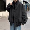 Abrigo acolchado de algodón con cuello alto estilo retro americano para hombre, abrigo de pana holgado de talla grande para otoño e invierno, cálido y grueso, acolchado de algodón