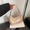 Bolso para Mujer 2025 Moda Trendy Bolso para Mujer de Charol Lujo Ligero de Alta Gama Bolso Vintage de Media Luna Versátil Bolso de Hombro Axilar