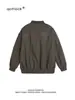 Jaqueta Bomber Bordada com Letra Estilo Americano Wukong para Homens, Jaqueta Baseball Bf Retro Solta Tendência Versátil