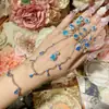 Camellia Estética Geométrica Europea y Americana Anillo Abierto en Forma de Corazón Aguamarina Set de Collares para Mujer de Lujo Ligero Diseño Francés