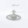Broche Saturno Medieval Diamante Completo Nicho Chique Elegante Retrô Corsage Elegante Chique Alfinete Acessórios de Vestuário para Mulheres