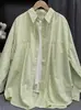 Camisa Casual Holgada para Mujer 2024 Primavera Nueva Bordada de Poni Algodón Lavado Manga Larga Versátil Camisa para Vestir por Capas