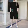 Camiseta Juvenil de Nuevo Estilo para Verano de Manga Corta para Estudiantes de Secundaria Niños Conjunto Deportivo Casual de Moda Conjunto de Dos Piezas
