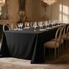 Atmósfera Francesa Mantel Negro Rectangular 2025 Nuevo Lujo Accesible Mantel de Gama Alta Mantel Impermeable y Resistente a las Manchas