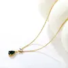 Pulseira de Pingente de Diamante em Forma de Gota de Aço Inoxidável Europeu e Americano Conjunto de Joias de Colar e Pulseira Simples de Alta Qualidade para Moda Feminina