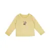 Roupa infantil Nuomi Wanzi, novo modelo outono 2026, blusa para meninas, versátil, algodão puro, gola redonda simples, blusa de manga longa básica