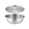Juego de Vajilla Comercial de Acero Inoxidable para Exportación con Tapa Tazón de Sopa Plato Redondo Ensalada Tazón para Fideos Instantáneos Recipiente Tazón de Lavado de Manos de Alto Valor