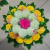 Corona Pequeña de Crisantemos Corona Conmemorativa Suministros Funerarios Suministros Conmemorativos Flores Artificiales Conmemorativas Gama Completa de Suministros para el Festival Qingming