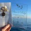 Convites de Casamento Personalizados em Acrílico, Envelopes, Papel Sulfite, Selos de Cera, Flores Secas, Novos Convites de Casamento para Eventos Corporativos