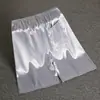 Pantalones de pijama finos de seda para hombre, verano, seda, holgados, casuales, talla grande, pantalones para casa, color liso, shorts de seda helada