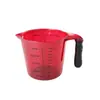 Taza medidora de plástico PS de 1000 ml, taza medidora de plástico para hornear de grado alimenticio, taza medidora de plástico con escala y asa antideslizante