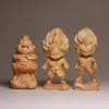 Tallado en Madera Natural de Tuya Dragon Ball Goku Saiyan Adornos Figuras Lindas de Personajes de Anime Manualidades de Escritorio