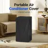 Funda sin bolsillos para aire acondicionado, Funda para aire acondicionado portátil, Funda impermeable y a prueba de polvo, Funda a prueba de polvo para interiores, Bolsa de almacenamiento, Negro