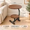 Mesa de Café Redonda de Doble Capa con Patrón de Mármol Simple En Stock Soporte de Hierro Forjado Almacenamiento para Sala de Estar Familiar Mesa Auxiliar de Sofá Mesa de Esquina