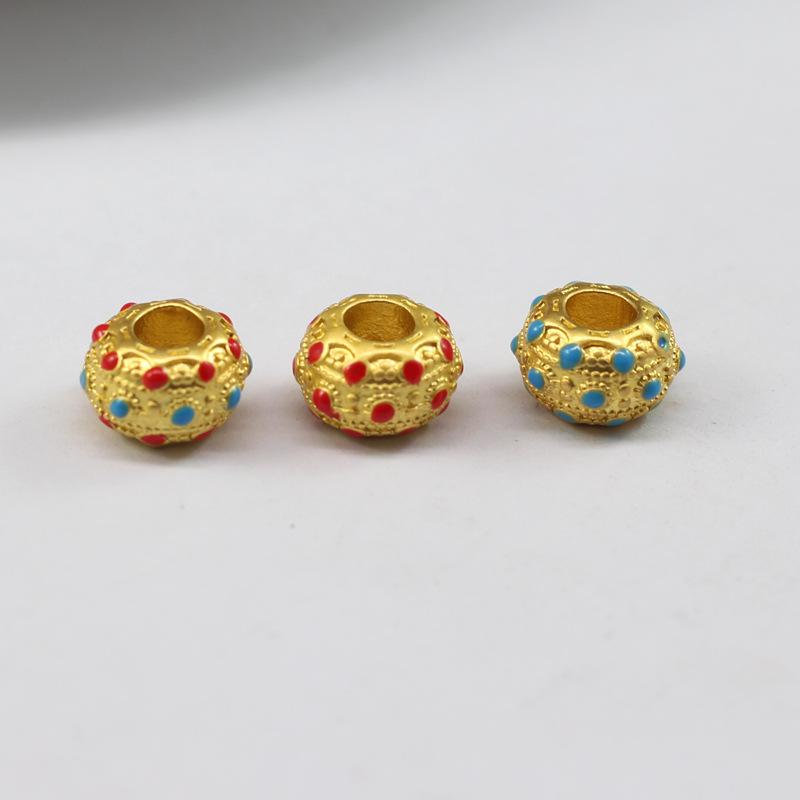 尼泊尔仿老金蜻蜓眼隔珠配件配饰 手工diy钥匙扣手链项链桶珠