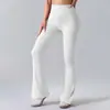 Pantalones de campana de yoga transfronterizos para mujer, cintura alta, adelgazantes, ligeramente acampanados, pierna ancha, levanta glúteos de melocotón, pantalones largos para deportes y fitness, pantalones deportivos