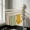 Barra para Pendurar Panos de Prato, Porta-Objetos de Parede sem Furos, Barra para Panos de Varanda Tipo Ventosa, Porta-Objetos Rotativo Multifuncional