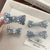 Corea del Sur Lujo Ligero Industria Pesada Clip de Pato Completo de Diamante Azul Océano Clip para Flequillo Lateral Combinable Accesorios para el Cabello