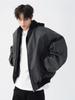 Design estilo americano retro terno de beisebol masculino outono e inverno solto casual curto com capuz puleather texturizado jaqueta casaco