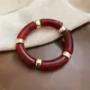 Pulseras Redondas de Acrílico Estampado Transfronterizas Europeas y Americanas, Pulseras de Moda, Sencillas, Personalizadas, Versátiles con un Diseño Único, Accesorios de Mano de Nicho