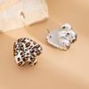 Moda Transfronteriza Europea y Americana Estilo Ins Pendientes Colgantes Sexys con Estampado de Leopardo para Mujer Pendientes Geométricos Irregulares en Forma de C de Resina Creativa