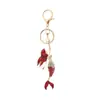 Chaveiro de sereia criativo coreano moda corrente de suéter com diamante pingente para chave de carro pingente atacado