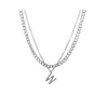 Collar Letra W para Hombre, Estilo Hip-Hop de Nicho de Lujo Ligero, Nueva Cadena de Suéter Clavicular de Moda, Estilo Pareja para Mujer