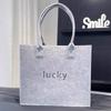Bolso de fieltro con diseño de libro rojo, grueso, de gran capacidad, para compras, con logotipo personalizable