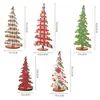 Decoración de Mesa de Madera Navideña Árbol de Navidad de Madera Letrero de Mesa Decoración Rústica para Mesa de Comedor Decoración de Bandeja Apilable de Invierno
