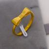 Anillo de la familia Zhou con el mismo estilo h, anillo de lazo de oro con arena de Vietnam para mujer, anillo abierto con dedo índice esmerilado, joyería chapada en oro