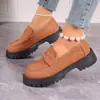 Novos Moccasins Baixos de Couro Estilo Britânico Outono 2024 para Mulheres, Tamanho Grande, Sapatos de Couro Transfronteiriços