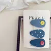 Nuevo Tejido Mezclilla Amor Lazo Geométrico Infantil Pasador de Pelo Pasador Pinza Lateral Pinza para Flequillo