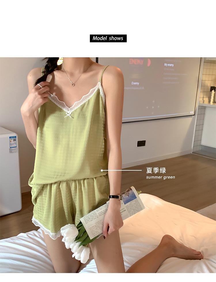 3065千鸟格吊带套装_09