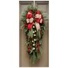 Decoração de Natal em tecido verde com fundo natalino, ideal para decoração de portas, festas de Ano Novo e festas. (Tapeçaria elástica para portas)