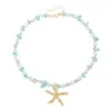 Collar Colgante de Estrella de Mar de Joyería Transfronteriza Europea y Americana Collar Estilo Ins de Chica del Bosque Gentil Gargantilla de Estilo Empalmado