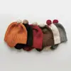 Chapéu de Lã Quente com Pompons e Abas para Ouvido, Estilo Coreano, Fofo, para Bebê, Versátil, Gorro para Bebê - Outono e Inverno Ins2022