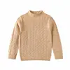 2026 Nuevo Suéter de Punto Base de Cuello Medio Alto Tejido en Cable para Niños Europeos y Americanos Otoño Invierno Suéter de Punto Pullover para Niños y Niñas Bebé