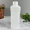 Botella cuadrada de plástico de 1000 ml, recipiente para alcohol, botella cuadrada de 1000 L para desinfectante, botella de embalaje químico de plástico PE