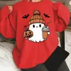1 Peça Moletom de Halloween Fantasma Tamanho Plus, Casual Gola Redonda