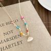 Collar de Concha de Estrella de Mar con Cuentas de Dopamina para Mujer, Estilo Verano Vacaciones Marinas, Cadena Dulce para Clavícula, Collar de Diseño Nicho