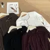 Camiseta Manga Longa Grossa Costura Traseira Macia e Pegajosa para Mulheres Outono 2026 Gola Redonda Cor Sólida Básica Casual Camisa Base para o Dia a Dia