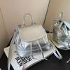Mochila Pequena Amarela Creme Simples e Fashion Style Coreano Atacado, Bolsa Escolar Casual e Fofa, Mini Mochila de Nicho Primavera 2025