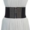 Cinturones Europeos y Americanos para Mujer, Cintura Elástica, Corte Delgado, Remaches Elásticos Estilo Punk, Faja Ancha con Abrigo en Stock