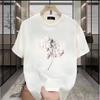 Marca de Moda Lindo Gato Estampado Cuello Redondo Manga Corta Camiseta Holgada Talla Grande Parejas Sin Género Para Hombre y Mujer Manga Media Trendy