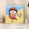 Pintura al Óleo Digital Chibi Maruko-Chan Relleno y Coloración DIY Pintura al Óleo Acrílica Hecha a Mano Pintura Decorativa para Colgar