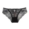 Flor de Mel Fina Respirável Vazada Sexy de Cintura Baixa Sem Costura Confortável Forro de Algodão Puro Renda Desejo Puro Tanga Feminina
