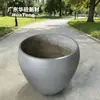 Cinto de isolamento de estrada, floreira de cimento GRC, vaso de flores moldado personalizado resistente a impactos, canteiro de flores para arborização de estradas urbanas