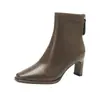 Botines de tacón alto, corte ajustado, para mujer, colección otoño/invierno 2026, botines estilo Martin de tacón grueso, estilo popular, calidad de exportación, disponibles en tallas grandes, botines Chelsea