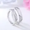 Estilo Coreano Dongdaemun Más Vendido Moda Forma de Diamante Juego de Anillos de Pareja para Mujer Incrustado Diamante Geométrico Ajustable Anillo Abierto Joyería